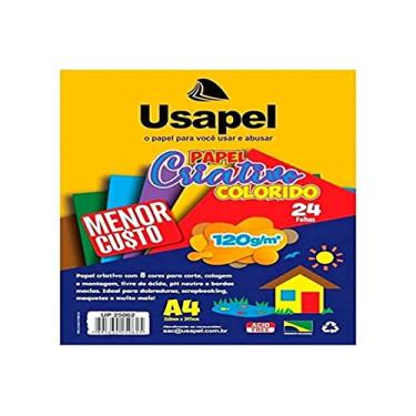 Imagem de Bloco Para Educacao Artistica Usapel 8Cores 120G 24Fls-Pacote - 90235