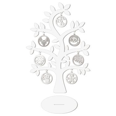 Imagem de Árvore  Branca Com Bolinhas De Natal 28cmx40cm - Cria Arte Laser