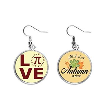 Imagem de Calculation ODigital Pi Love Ear Pingente Folha Outono Brinco Joias