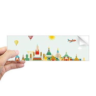 Imagem de DIYthinker Tailândia Aquarela Cidade Morden Ilustração Retangular Bumper Adesivo Notebook Janela Decalque