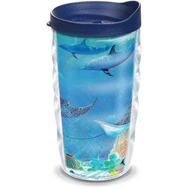 Imagem de Tervis Guy Harvey - Copo de viagem com isolamento térmico de parede dupla feito nos EUA mantém as bebidas frias e quentes, 290 ml ondulado, clássico