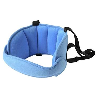 Imagem de MABES WAREHOUSE Travesseiro de dormir ajustável para cabeça de bebê com apoio para cabeça de assento infantil apoio de cabeça apoio de cabeça travesseiro de viagem infantil (azul claro)