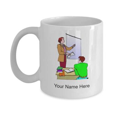 Imagem de Caneca de professor personalizada xícara de café para ideia de professor crianças meninos meninas Amor - Caneca de café de 325 ml