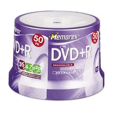Imagem de Disco gravável Imatn-Memorex Dvd+R, Dvd+R, 4,7 Gb, 50/Spndl (pacote com 4