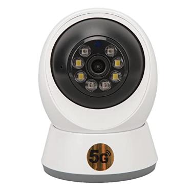 Imagem de Câmera de Segurança Doméstica HD 1080P, Sistemas de Câmera de CFTV de 360 ​​graus, Câmera Panorâmica 5G Dual Band WiFi Câmera bebê Idoso Pet babá Monitor (plugue da ue)