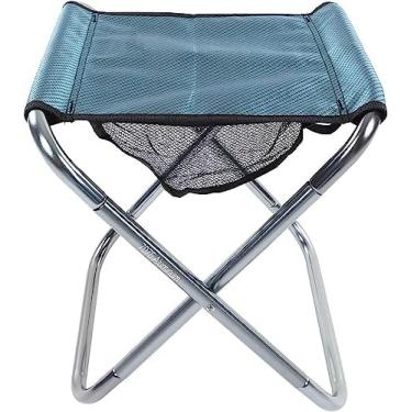 Imagem de Banqueta Telescópica Dobrável Para Acampamento, Banco Dobrável Portátil Com Rolamento De Carga De 150kg, À Prova De Rasgos Para Viagens Ao Ar Livre,Azul,Bonny369