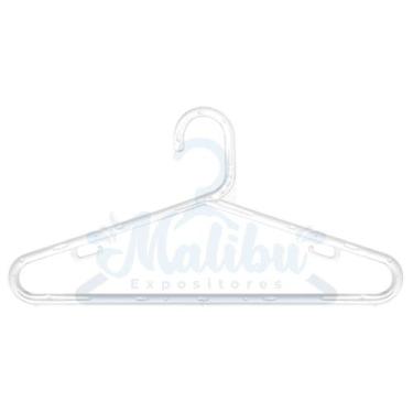 Imagem de Cabide Adulto Transparente Modelo Tradicional 8 Mm 100 Unid. - Malibu