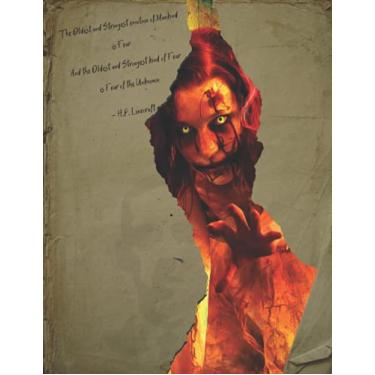 Imagem de A emoção mais antiga e mais forte da humanidade é o medo, e o tipo mais antigo e mais forte de medo é o medo do desconhecido. - H.P. Lovecraft: 21,5 x 28,5 cm 184 ... diário de presente para mulheres e homens para escrever