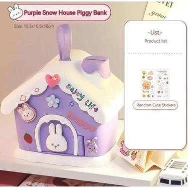 Imagem de Cofre Infantil Luxo Kawaii Roxo