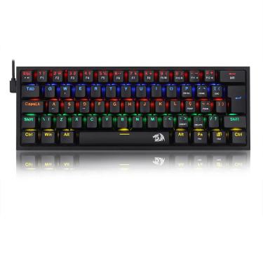Imagem de Teclado Mecânico Gamer Redragon Fizz Switch Brown Rainbow C/Fio Preto