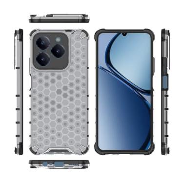 Imagem de Pzwoxukhov Capa compatível com Realme C63 4G/C61 4G, compatível com Realme Narzo N63 Honeycomb Anti-Drop Shock Absorbing Case Branca