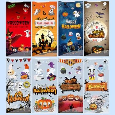 Imagem de Lodeihoo 100 unidades de sacos de doces de Halloween, 8 estilos de sacos de plástico para doces de Halloween com 100 peças de torções para lanches, embalagem de biscoitos, lembrancinhas de festa de