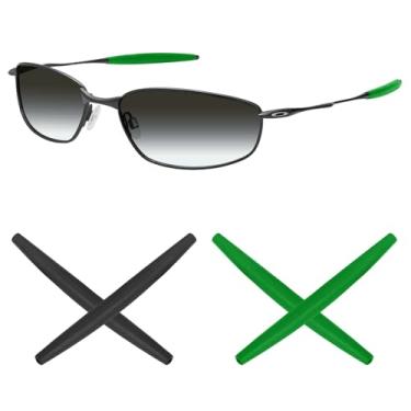 Imagem de Mryok Meias de substituição para óculos de sol Oakley Square Whisker – Opções, Verde escuro e preto, One Size