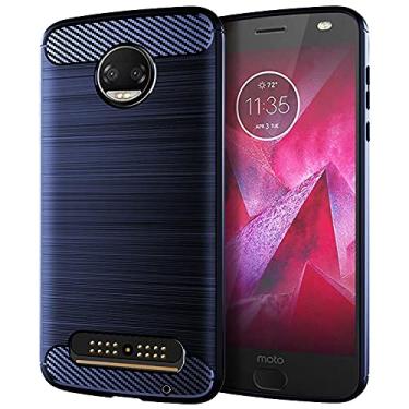 Imagem de XZDWH Capa para Motorola Moto Z2 Force, Moto Z2 Play, Moto Z2, Moto Z 2018, Proteção de Bisel Elevado com Tecnologia de Absorção de Choque TPU (Azul)