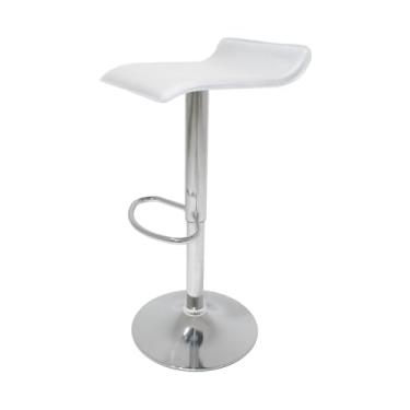 Imagem de Banqueta Alta Belo Horizonte Branca Giratória com Encosto Baixo e Regulagem de Altura para Cozinha Americana, Bancada e Balcão