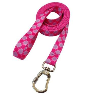 Imagem de Guia Longa Para Cachorro de 3 Metros com Trava Rosa Bolinhas - Única M