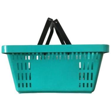 Imagem de KIT 2 Cestas Para Compras Reforçada Cestinha de Mercado e Loja 16Lts -