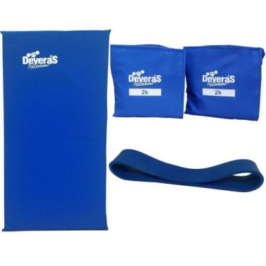 Imagem de Combo Equipamentos para ginastica em casa mini band forte + caneleira 