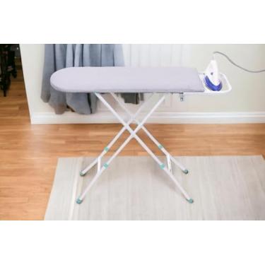 Imagem de Genérico Tábua de Passar Roupa Com Suporte para Ferro e 3 Regulagens de Altura - Madeira Ecológica - 90 cm x 34 cm x 90 cm