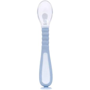 Imagem de Colher Flexível em Silicone com Ventosa Azul (6m+) Buba