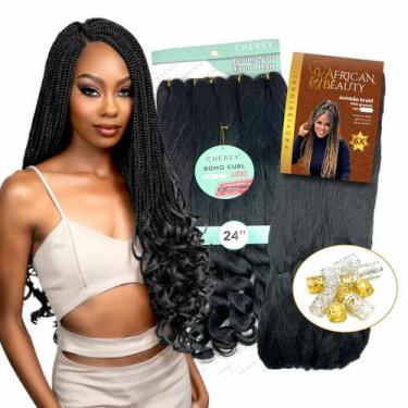 Imagem de Kit 1 Boho Curl Fibra Premium + 1 Jumbo P/ Gypsy Braids 400Gr - Rass H