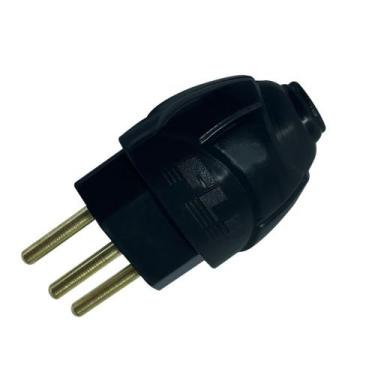 Imagem de Kit 5 Plugue 2p+t Pino Macho 10A Preto Nbr Com Inmetro - Flp
