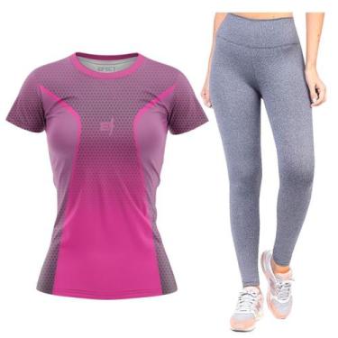 Imagem de Kit Calça Legging Moda Fitness Grossa Blusa Academia Feminina Fina Tre