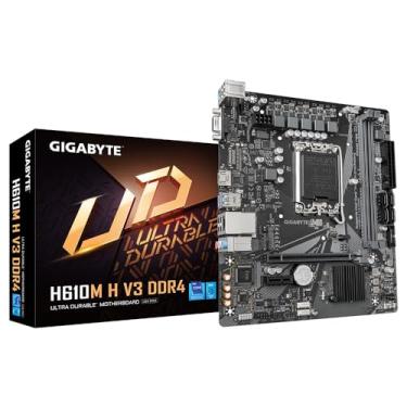 Imagem de Gigabyte Placa-mãe H610M H V3 DDR4 - Suporta Intel Core 14ª CPUs, 4+1+1 fases híbridas VRM digital, até 3200MHz DDR4, 1xPCIe 3.0 M.2, GbE LAN, USB 3.2 Gen 1