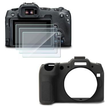 Imagem de Protetor de tela compatível com Canon EOS R8, filme de vidro temperado antiarranhões de alta definição e capa de silicone macio para câmera Canon EOSR8