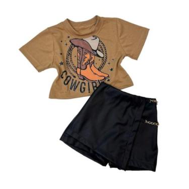 Imagem de Conjunto Infantil Feminino Look Boiadeira Country Meninas Cowgirl - AK