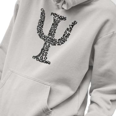 Imagem de Blusa Moletom Masculino Estampado Simbolo Psicologia em Algodão Fio 30