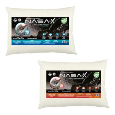 Imagem de Kit com 2 Travessseiros Linha Nasa Viscoelástico - 10cm e 13cm de altu