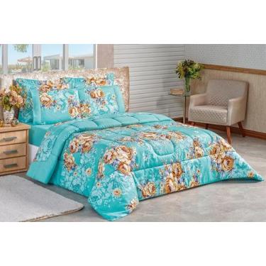 Imagem de Edredom Naturale Queen Dupla Face 3Pçs 200 Fios Varias Cores - Doce La