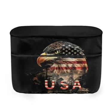 Imagem de FUIALDOLG Capa de tanque de gás propano para acampamento águia bandeira americana tampa de cilindro patriótico serve para tanques de propano duplos de 13,6 kg à prova d'água para trailer de viagem