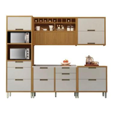 Imagem de Cozinha Completa 5 Peças Imperatriz Nesher - Móveis Nesher, Freijó/Off