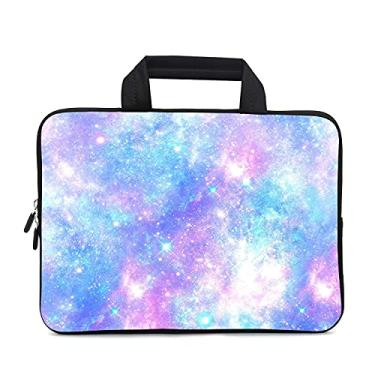 Imagem de XMBFZ 11,6 12 12,1 polegadas bolsa protetora para laptop Chromebook, capa para netbook, notebook, Ultrabook, capa para tablet, pasta de viagem com alça para homens e mulheres (Galaxy-1)