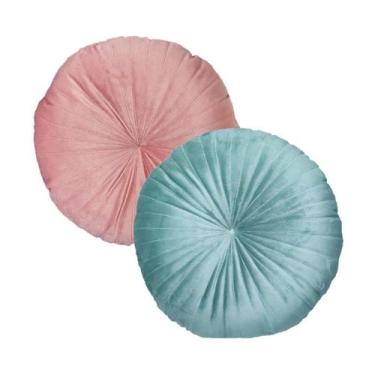 Imagem de 2 Almofadas Redondas Rendy em Veludo 40 cm Várias Cores - Díspar Desig