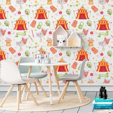 Imagem de Papel De Parede Adesivo Infantil Circo N06168 0,58X2,5M - Adesivo BR