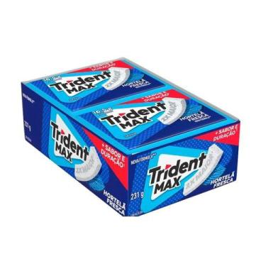 Imagem de Chiclete Trident Max Hortelã Fresca sem Açúcar 16,5g - Caixa com 14 un