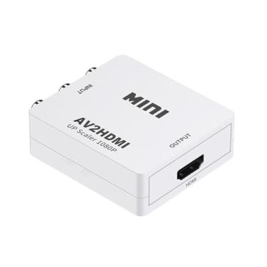 Imagem de Conversor RCA AV para HDMI HD Composto CVBS Adaptador de Áudio e Vídeo Wii NES SNES Conversor de Vídeo AV2HDMI Caixa Conversor com Mini Cabo de Carregamento USB
