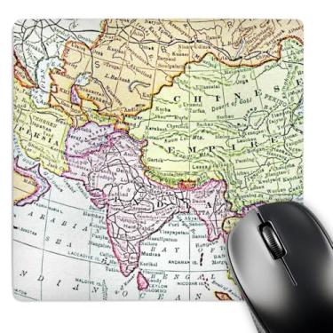 Imagem de 3dRose Mouse pad vintage de 20 x 20 x 0,65 cm Mapa da Índia China Siam e Pérsia com aparência desbotada histórica viagem geografia retrô mapas mundiais (mp_112931_1)