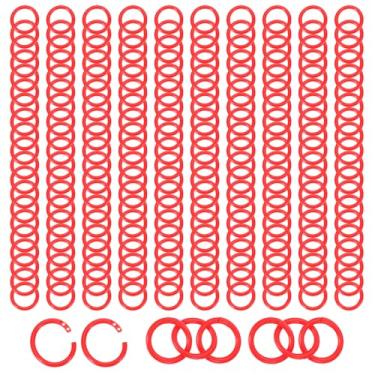 Imagem de PATIKIL Anéis de fichário de folhas soltas de 2,8 cm, 210 peças, anéis de plástico para chaveiros de papel, cartão de índice, cartão flash, livro faça você mesmo, álbum de recortes, caderno de fotos,