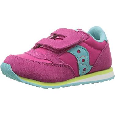 Imagem de Tênis infantil Saucony Baby Jazz H&l-K, Pink/Turqoise/Lime, 4 Toddler