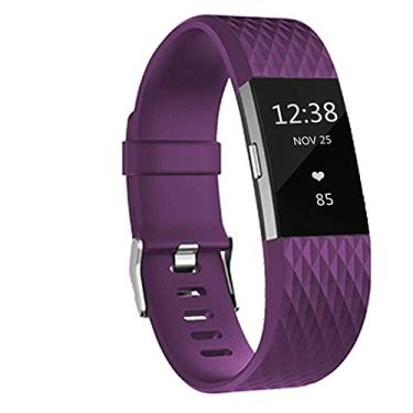 Imagem de N / A Pulseiras de substituição para Fitbit Charge 2, pulseiras clássicas ajustáveis de silicone para Fitbit Charge 2, mulheres e homens