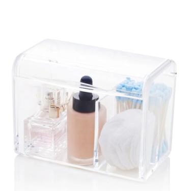 Imagem de Acrílico Store Organizador Com 2 Divisórias Em Acrílico Para Cotonete Algodão E Maquiagem