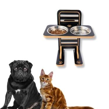 Imagem de Comedouro Cães Duplo Elevado Resistente Com Ajuste de Altura