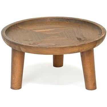 Imagem de Red Co. Suporte Para Plantas De Pedestal Decorativo Redondo De Madeira De 8,75” De Diâmetro Com Pernas, Marrom Natural