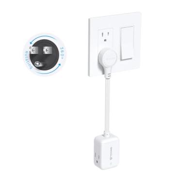 Imagem de TROND Cabo De Extensão De Plugue Plano Giratório 360°, Protetor Contra Surtos Com Cabo De 6 Polegadas, Pequeno Filtro De Linha Curto, 900 Joules, 3 Tomadas Aterradas Laterais, 15 A, Fio Spt 14/3 Par