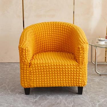 Imagem de WMLTZFUS Capa de cadeira de sofá antiderrapante à prova de poeira capas de cadeira de café capas de assento de fio de bolhas elásticas - amarelo 02||tamanho regular