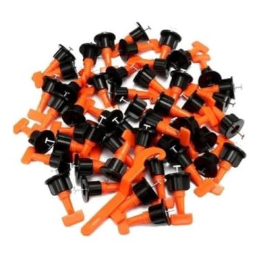 Imagem de Kit 50 Niveladores Reutilizáveis para Piso de Porcelanato + Chave Aplicadora | Para Espaços de 1,5mm | Espessura 1-17mm